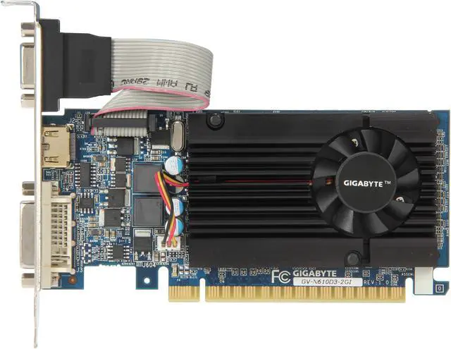 Alt view image 3 of 5 - GIGABYTE GeForce GT 610 2GB LOW PROFILE