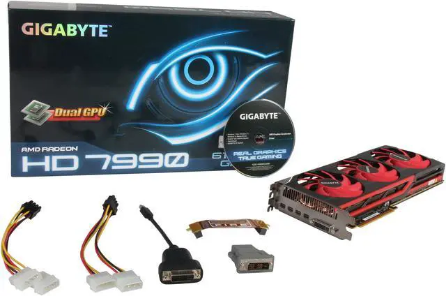 Alt view image 6 of 6 - GIGABYTE Radeon HD 7990 6GB GDDR5 PCI Express 3.0 CrossFireX Support Graphics Card GV-R799D5-6GD-B