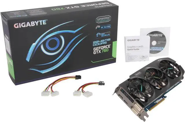 Alt view image 6 of 6 - GIGABYTE GeForce GTX 760 2GB GDDR5 PCI Express 3.0 Graphics Card GV-N760OC-2GD