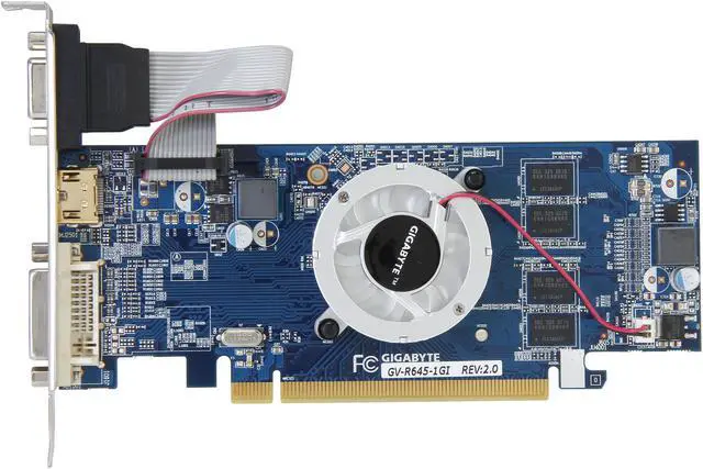 Alt view image 3 of 5 - GIGABYTE Radeon HD 6450 1GB DDR3 PCI Express 2.1 Low Profile Ready Graphics Card GV-R645-1GI REV2.0