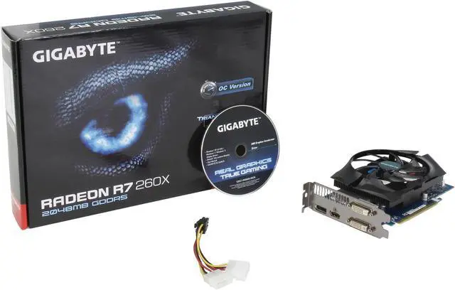 Alt view image 6 of 6 - GIGABYTE Radeon R7 260X 2GB GDDR5 PCI Express 3.0 Graphics Card GV-R726XOC-2GD