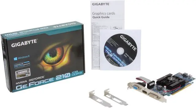 Alt view image 6 of 5 - GIGABYTE GeForce 210 1GB DDR3 PCI Express 2.0 Low Profile Graphics Card GV-N210D3-1GI REV6.0