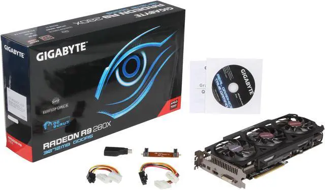 Alt view image 6 of 6 - GIGABYTE Radeon R9 280X 3GB GDDR5 PCI Express 3.0 Graphics Card GV-R928XOC-3GD REV2