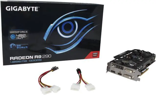 Alt view image 6 of 6 - GIGABYTE Radeon R9 290 4GB GDDR5 PCI Express 3.0 Graphics Card GV-R929WF3-4GD