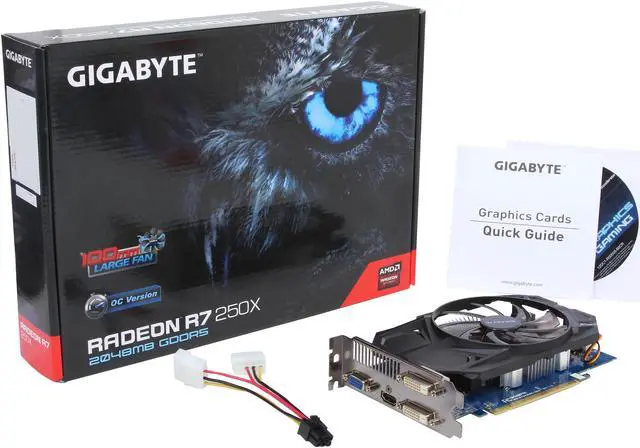 Alt view image 6 of 6 - GIGABYTE Radeon R7 250X 2GB GDDR5 PCI Express 3.0 x16 ATX Graphics Card GV-R725XOC-2GI