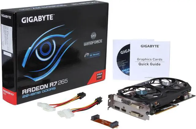 Alt view image 6 of 6 - GIGABYTE Radeon R7 265 2GB GDDR5 PCI Express 3.0 Graphics Card GV-R7265WF2OC-2GD