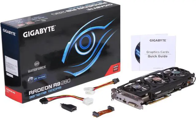 Alt view image 6 of 6 - GIGABYTE Radeon R9 280 3GB GDDR5 PCI Express 3.0 ATX Graphics Card GV-R928WF3OC-3GD