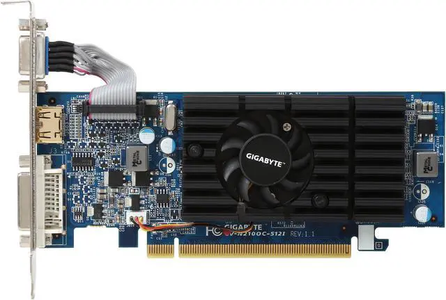 Alt view image 3 of 5 - GIGABYTE GeForce 210 512MB GDDR2 PCI Express 2.0 x16 Graphics Card GV-N210OC-512I