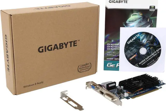 Alt view image 5 of 5 - GIGABYTE GeForce 210 512MB GDDR2 PCI Express 2.0 x16 Graphics Card GV-N210OC-512I