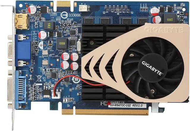 Refurbished: GIGABYTE GeForce 9400 GT Graphics Card GV-N94TOC-1GI ...