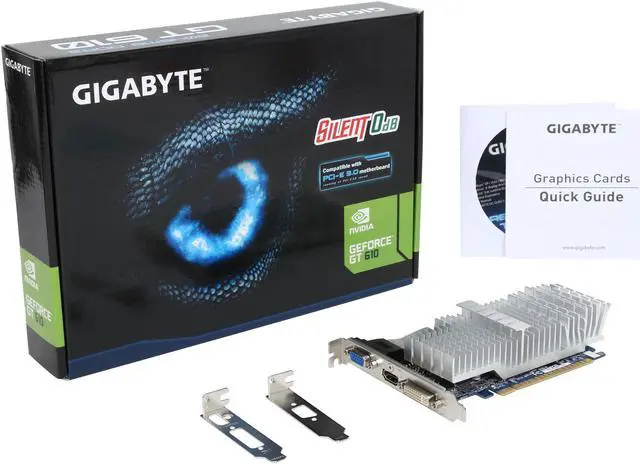 Alt view image 5 of 5 - GIGABYTE GeForce GT 610 2GB DDR3 PCI Express 2.0 Low Profile Graphics Card GV-N610SL-2GL