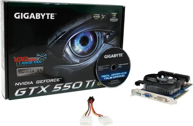 Alt view image 5 of 5 - GIGABYTE GeForce GTX 550 Ti (Fermi) 1GB GDDR5 PCI Express 2.0 x16 SLI Support Graphics Card GV-N550D5-1GI