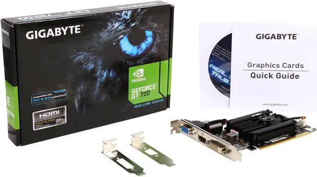 Alt view image 5 of 5 - GIGABYTE GeForce GT 720 1GB DDR3 PCI Express 2.0 x8 Low Profile Graphics Card GV-N720D3-1GL