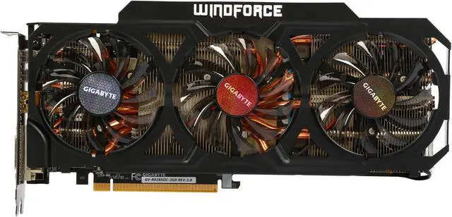 Alt view image 3 of 6 - GIGABYTE Radeon R9 280X 3GB GDDR5 PCI Express 3.0 ATX Graphics Card GV-R928XOC-3GD REV3