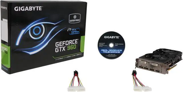Alt view image 7 of 6 - GIGABYTE GeForce GTX 960 2GB WINDFORCE 2X OC EDITION, GV-N960WF2OC-2GD