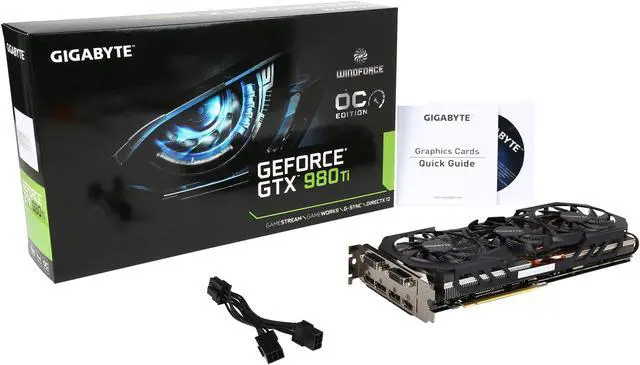 Alt view image 6 of 6 - GIGABYTE GeForce GTX 980Ti 6GB WINDFORCE 3X OC EDITION, GV-N98TWF3OC-6GD