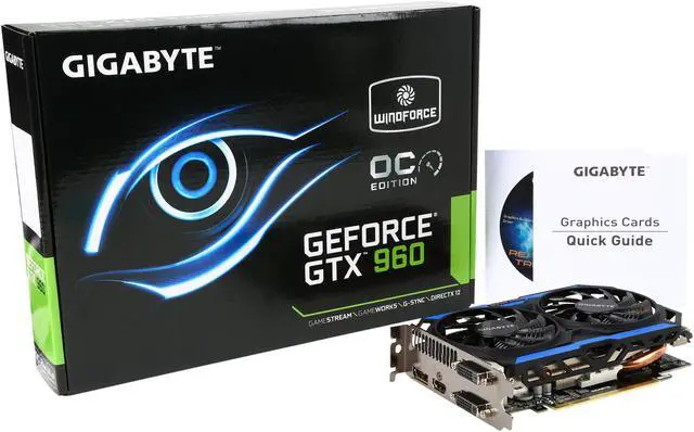 Alt view image 6 of 6 - GIGABYTE GeForce GTX 960 2GB GDDR5 PCI Express 3.0 x16 SLI Support ATX Graphics Card GV-N960OC-2GD (rev. 1.0)