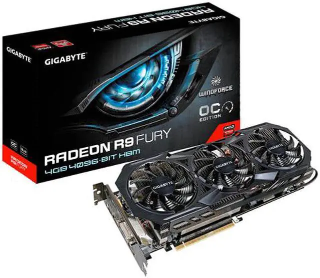 Alt view image 6 of 6 - GIGABYTE Radeon R9 Fury 4GB HBM PCI Express 3.0 ATX Graphics Card GV-R9FURYWF3OC-4GD