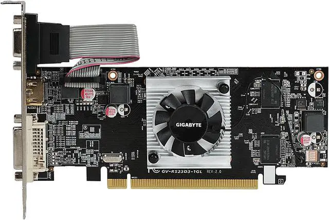 Alt view image 4 of 5 - Gigabyte Ultra Durable 2 GV-R523D3-1GL (rev. 2.0) Radeon R5 230 Graphic Card - 625 MHz Core - 1 GB DDR3 SDRAM - PCI Express 2.0 - Low-profile - Single Slot Space Required