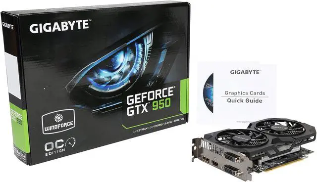 Alt view image 6 of 6 - GIGABYTE GeForce GTX 950 2GB GDDR5 PCI Express 3.0 x16 ATX Graphics Card GV-N950WF2OC-2GD (rev. 1.0)