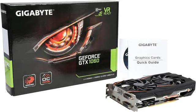 Alt view image 7 of 6 - GIGABYTE GeForce GTX 1060 6GB GDDR5 PCI Express 3.0 x16 ATX Graphics Card GV-N1060WF2OC-6GD