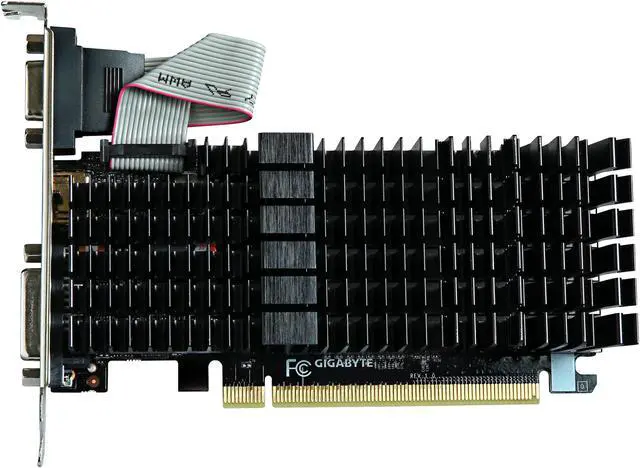 Alt view image 3 of 4 - GIGABYTE GeForce GT 710 1GB GDDR3 PCI Express 2.0 Graphics Card GV-N710SL-1GL REV2.0