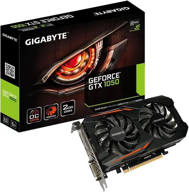 Alt view image 4 of 4 - GIGABYTE GeForce GTX 1050 2GB GDDR5 PCI Express 3.0 x16 ATX Graphics Card GV-N1050OC-2GD