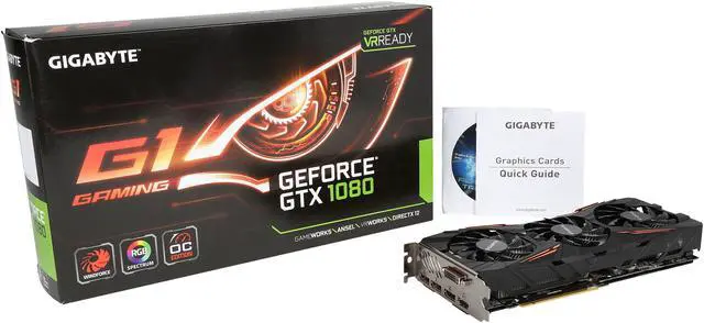Alt view image 6 of 6 - GIGABYTE GeForce GTX 1080 8GB GDDR5X PCI Express 3.0 x16 ATX Graphics Card GV-N1080G1 GAMING-8GD
