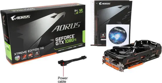 Alt view image 6 of 6 - GIGABYTE AORUS GeForce GTX 1080 Ti 11GB GDDR5X PCI Express 3.0 x16 SLI Support ATX Graphics Card GV-N108TAORUS X-11GD