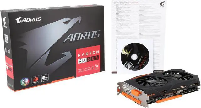 Alt view image 6 of 6 - GIGABYTE AORUS Radeon RX 580 8GB GDDR5 PCI Express 3.0 x16 CrossFireX Support ATX Graphics Card GV-RX580AORUS-8GD