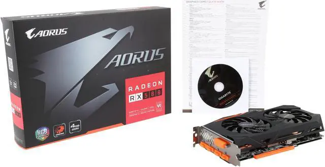 Alt view image 6 of 6 - GIGABYTE AORUS Radeon RX 580 4GB GDDR5 PCI Express 3.0 x16 CrossFireX Support ATX Graphics Card GV-RX580AORUS-4GD