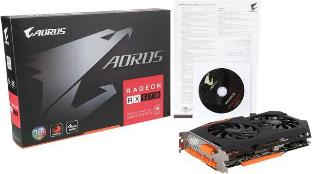 Alt view image 7 of 7 - GIGABYTE AORUS Radeon RX 570 4GB GDDR5 PCI Express 3.0 x16 CrossFireX Support ATX Graphics Card GV-RX570AORUS-4GD