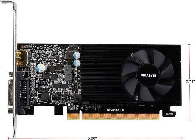 Alt view image 5 of 7 - GIGABYTE GeForce GT 1030 Low Profile 2GB, GV-N1030D5-2GL
