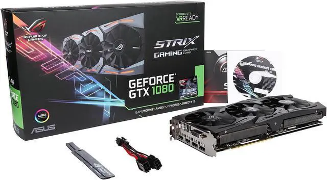 Alt view image 6 of 11 - ASUS ROG GeForce GTX 1080 8GB GDDR5X PCI Express 3.0 SLI Support Graphics Card STRIX-GTX1080-O8G-GAMING