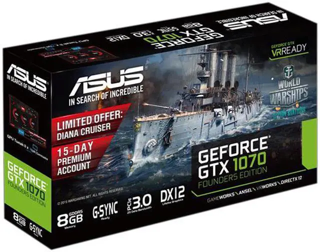 Alt view image 6 of 6 - ASUS GeForce GTX 1070 Founders Edition, GTX1070-8G