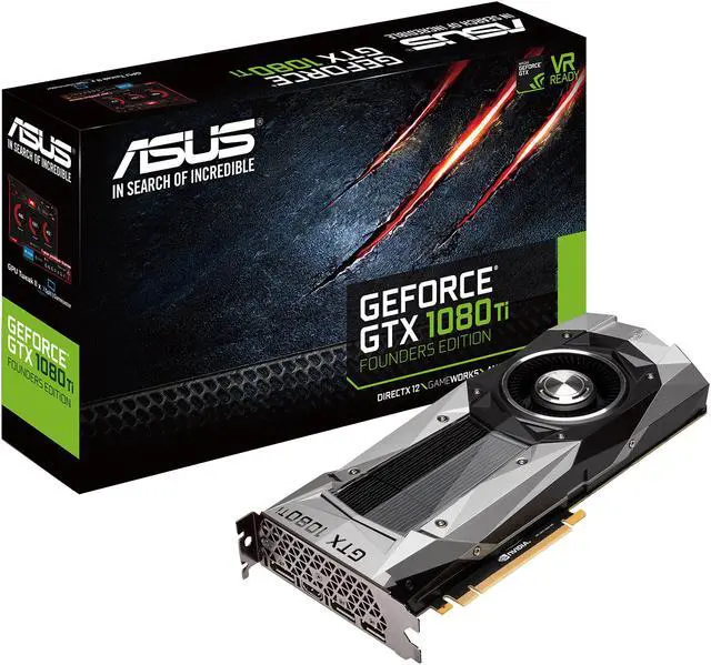 Alt view image 4 of 4 - ASUS GeForce GTX 1080 TI 11GB GDDR5X Founders Edition VR Ready 5K HD Gaming HDMI DisplayPort PCIe Graphics Card (GTX1080TI-FE)