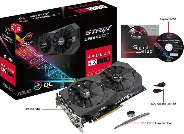 Alt view image 5 of 6 - ASUS ROG Strix Radeon RX 570 O4G Gaming OC Edition GDDR5 DP HDMI DVI VR Ready AMD Graphics Card (ROG-STRIX-RX570-O4G-GAMING)