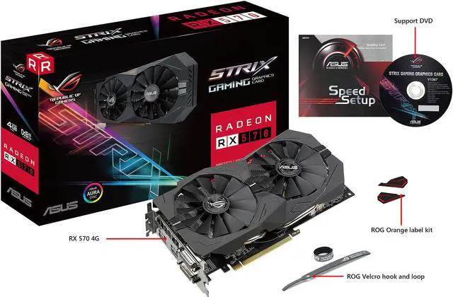 Open Box: ASUS ROG Strix Radeon RX 570 4G Gaming GDDR5 DP HDMI DVI VR ...