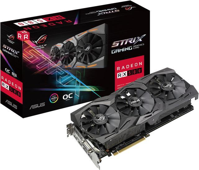 Alt view image 6 of 7 - ASUS ROG Strix Radeon RX 580 O8G Gaming OC Edition GDDR5 DP HDMI DVI VR Ready AMD Graphics Card with RGB Lighting (ROG-STRIX-RX580-O8G-GAMING)