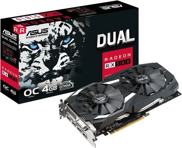 Alt view image 6 of 7 - ASUS Radeon RX 580 O4G Dual-fan OC Edition GDDR5 DP HDMI DVI VR Ready AMD Graphics Card (DUAL-RX580-O4G)