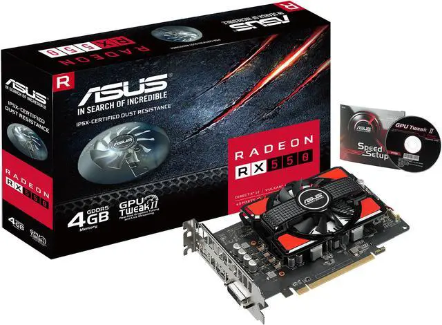 Alt view image 5 of 6 - ASUS Radeon RX 550 4G GDDR5 DP HDMI DVI AMD Graphics Card (RX550-4G)