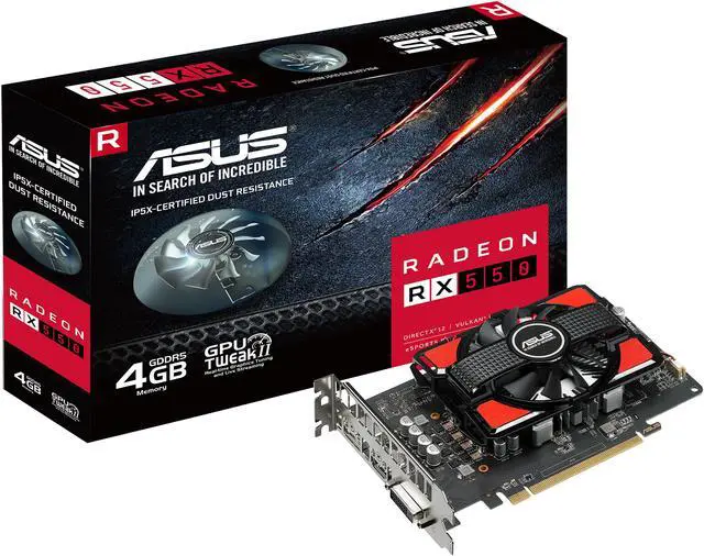 Alt view image 6 of 6 - ASUS Radeon RX 550 4G GDDR5 DP HDMI DVI AMD Graphics Card (RX550-4G)