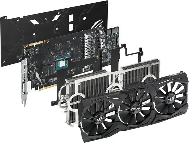 Alt view image 4 of 6 - ASUS ROG Strix GeForce GTX 1080 8GB 11Gbps OC Edition VR Ready HDMI DP DVI Gaming Graphics Card (ROG-STRIX-GTX1080-O8G-11GPBS)