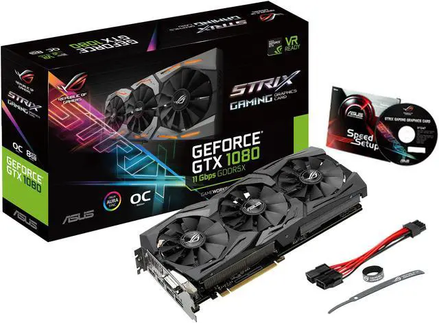 Alt view image 5 of 6 - ASUS ROG Strix GeForce GTX 1080 8GB 11Gbps OC Edition VR Ready HDMI DP DVI Gaming Graphics Card (ROG-STRIX-GTX1080-O8G-11GPBS)