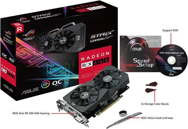 Alt view image 5 of 6 - ASUS ROG Strix Radeon RX 560 O4GB Gaming OC Edition GDDR5 DP HDMI DVI AMD Graphics Card (ROG-STRIX-RX560-O4G-GAMING)