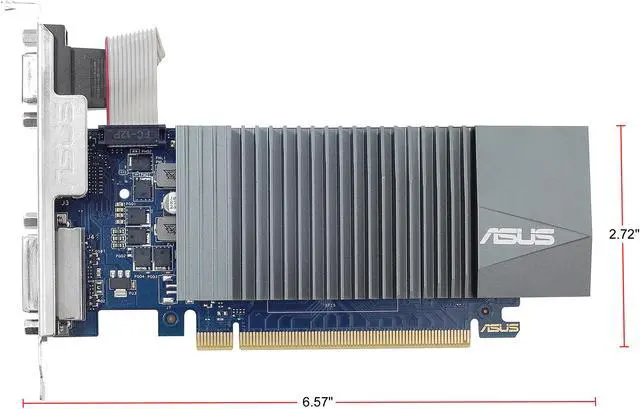 Alt view image 2 of 6 - ASUS GeForce GT 710 2GB GDDR5 HDMI VGA DVI Graphics Card (GT710-SL-2GD5-CSM)