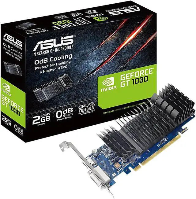 Alt view image 4 of 5 - ASUS GeForce GT 1030 DirectX 12 GT1030-SL-2G-BRK 2GB 64-Bit GDDR5 PCI Express 3.0 HDCP Ready Video Card