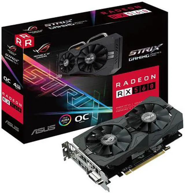 Alt view image 5 of 5 - ASUS ROG Strix Radeon RX 560 O4G EVO Gaming OC Edition GDDR5 DP HDMI DVI AMD Graphics Card (ROG-STRIX-RX560-O4G-EVO-GAMING)