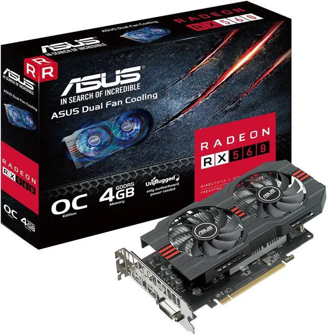 Alt view image 6 of 6 - ASUS Radeon RX 560 4GB EVO OC Edition GDDR5 DP HDMI DVI AMD Graphics Card (RX560-O4G-EVO)