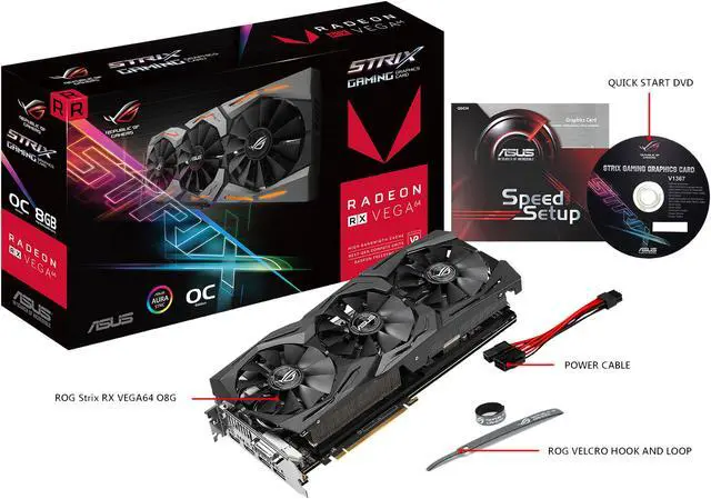 Alt view image 5 of 6 - ASUS ROG Radeon RX Vega 64 8GB HBM2 PCI Express 3.0 Graphics Card STRIX-RXVEGA64-O8G-GAMING